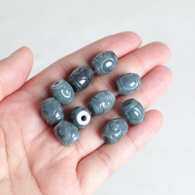 Bracelets - 5 Stück Natürliche Blaue Wasserjade-Wellenperlen DIY