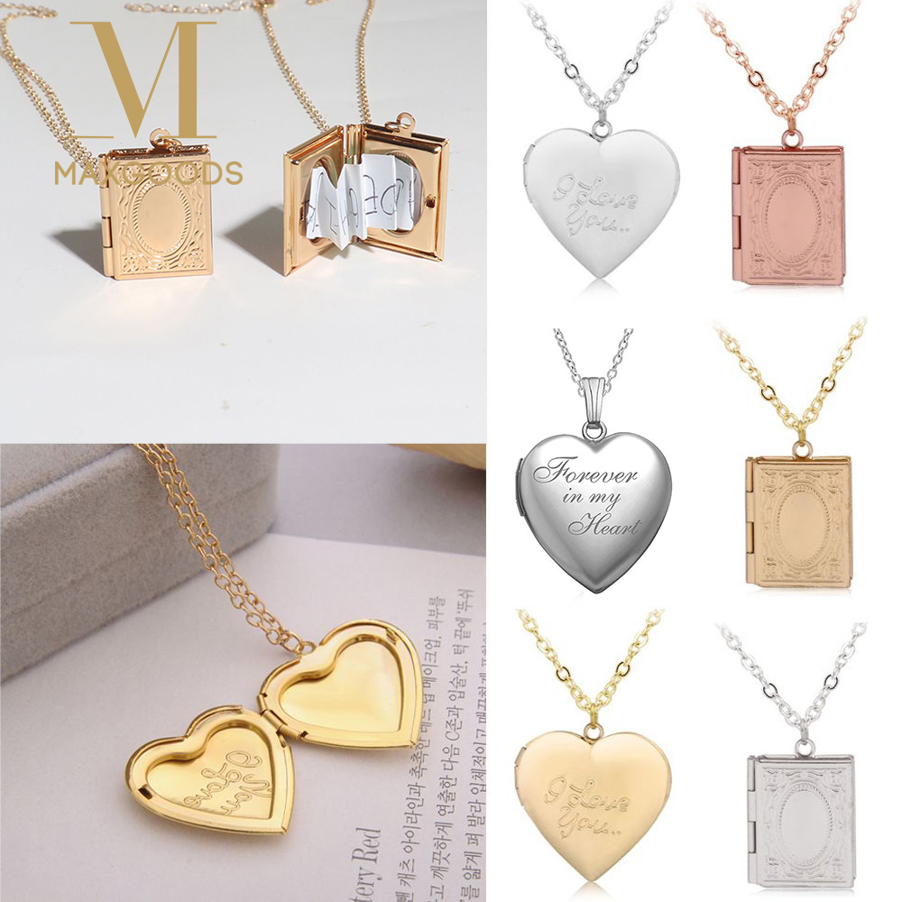 Heart Locket Necklace Photo - Neue herzförmige Foto Bild Medaillon Halskette
