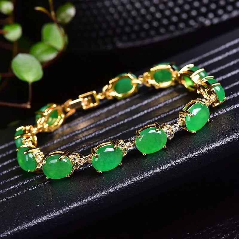 Bracelets - Natürliche Grüne Jade Achat LIEBE Perlen