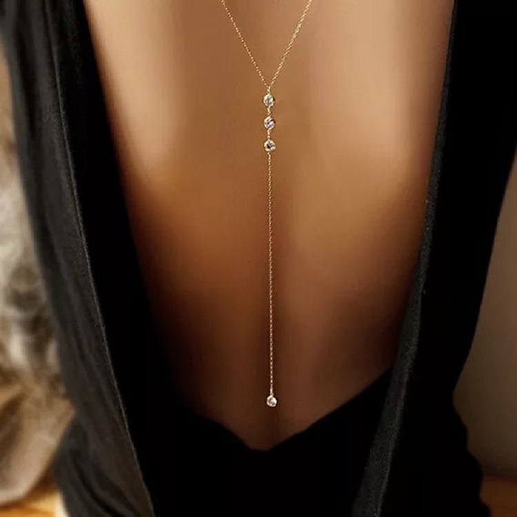 Body Jewelry - Neue Strass Sexy frauen Zurück Kette