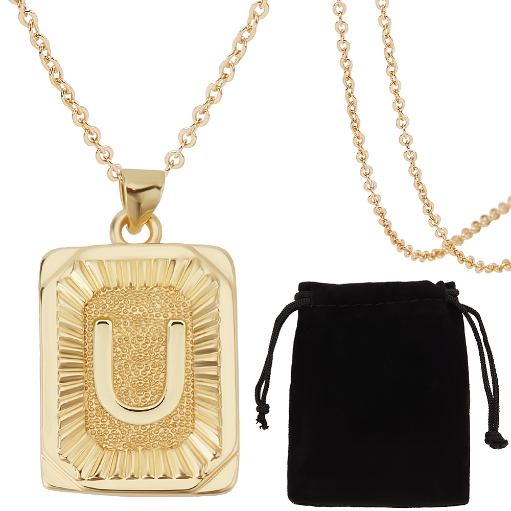 Initial Letter Necklace 18K Gold - 1 Box 1 Stück Initialen-Halskette für