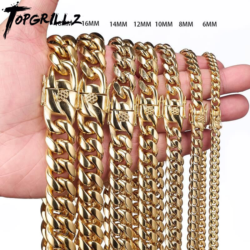 TOPGRILLZ Edelstahl Gold Farbe – Cuban Link Chain 12Mm Bewertung und Preis