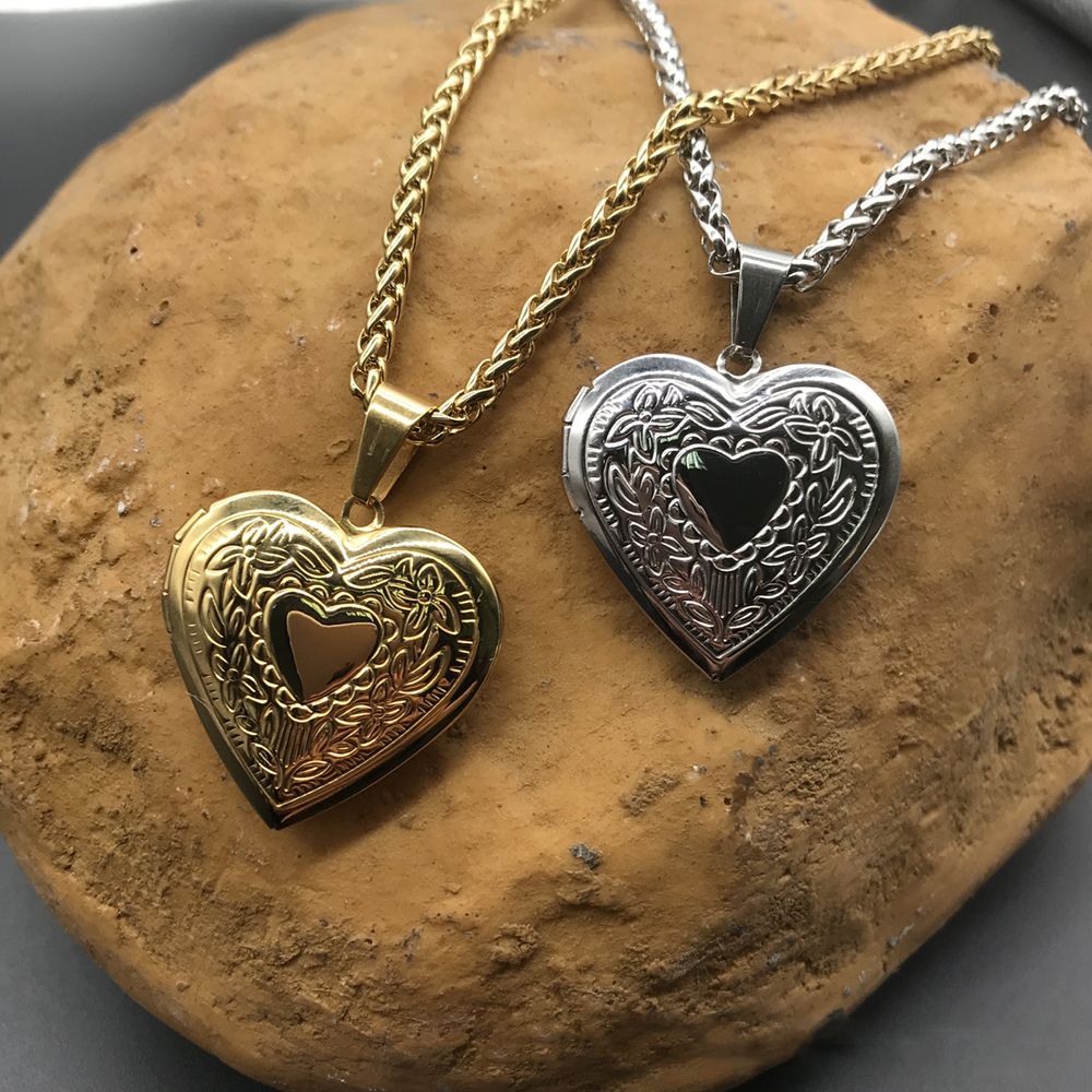 Neue herzförmige Foto Bild Med – Heart Locket Necklace Photo Bewertung und Preis