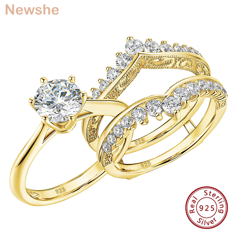 Newshe 14k Gelbgold-Plattierte – Moissanite Engagement Ring 1 Carat Bewertung und Preis