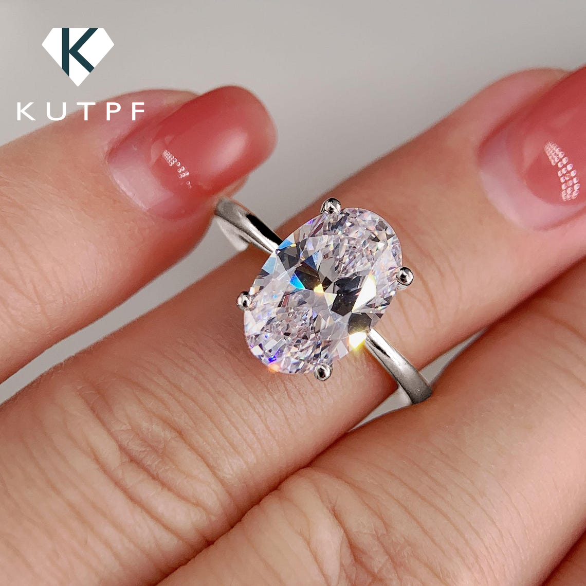 1/2/3 Karat oval geschliffene  – Moissanite Engagement Ring 1 Carat Bewertung und Preis