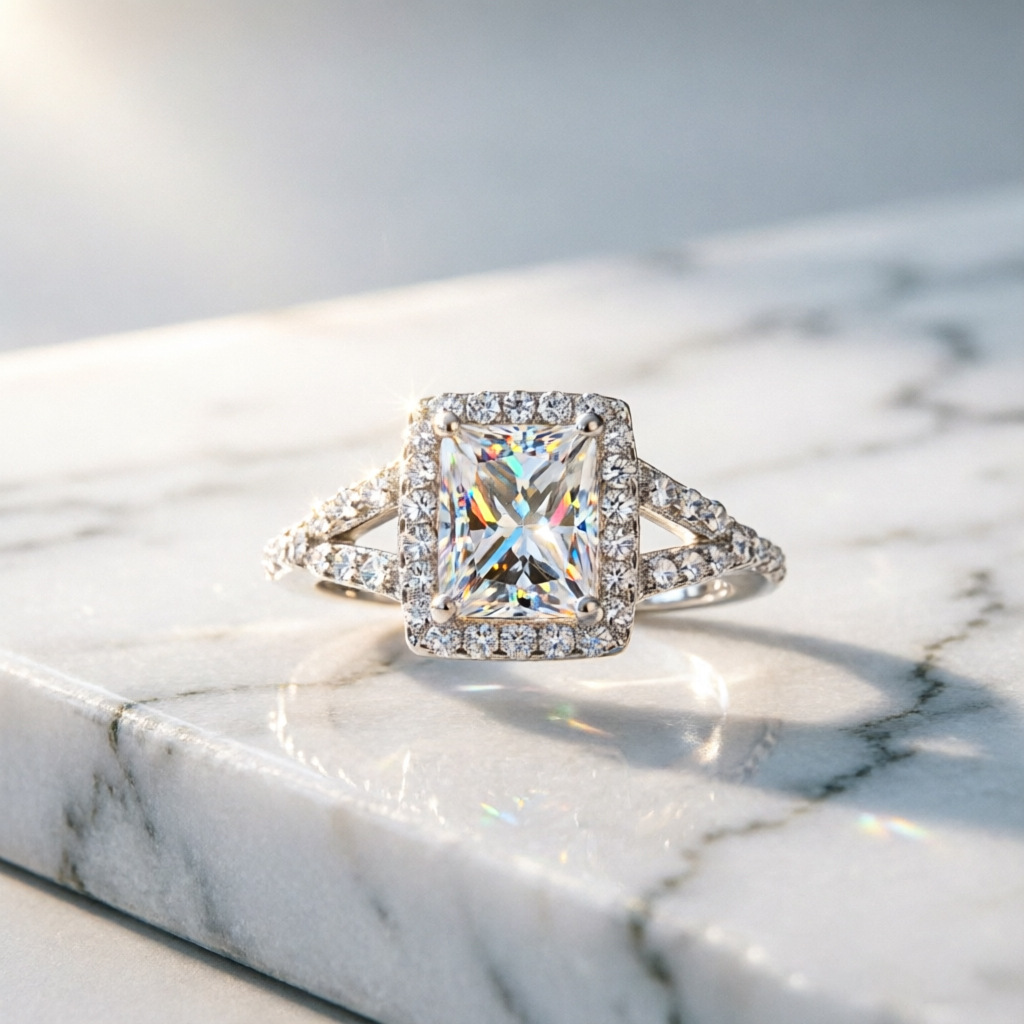 Heiß begehrter modischer Ring  – Moissanite Engagement Ring 1 Carat Bewertung und Preis