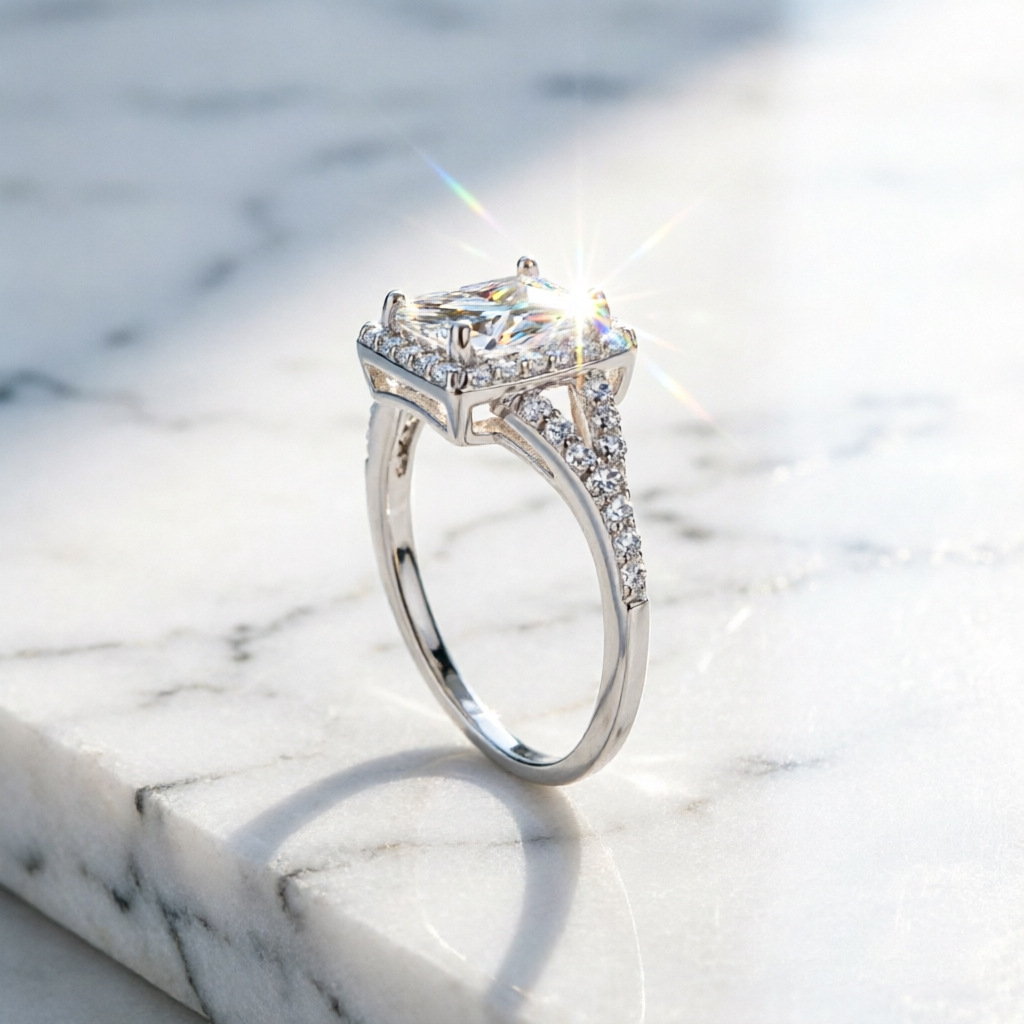 Heiß begehrter modischer Ring  – Moissanite Engagement Ring 1 Carat Bewertung und Preis