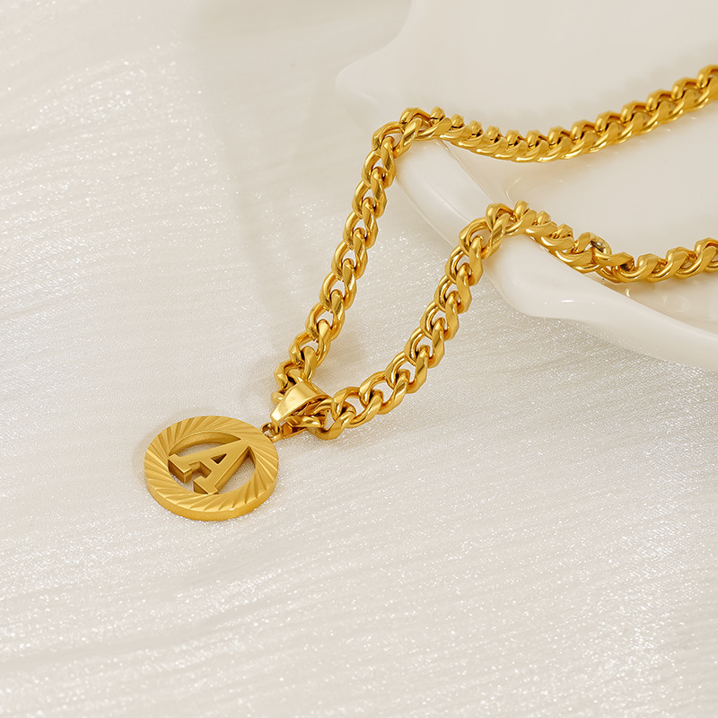 Edelstahl 5 mm kubanische Kett – Initial Letter Necklace 18K Gold Bewertung und Preis
