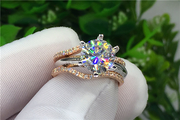 Benutzerdefinierte massive 18K – Moissanite Engagement Ring 1 Carat Bewertung und Preis