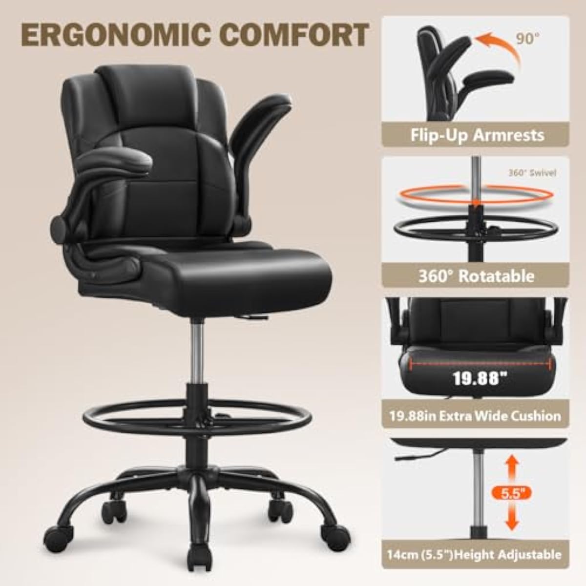 Ergonomischer hoher Hocker für – Rings Bewertung und Preis