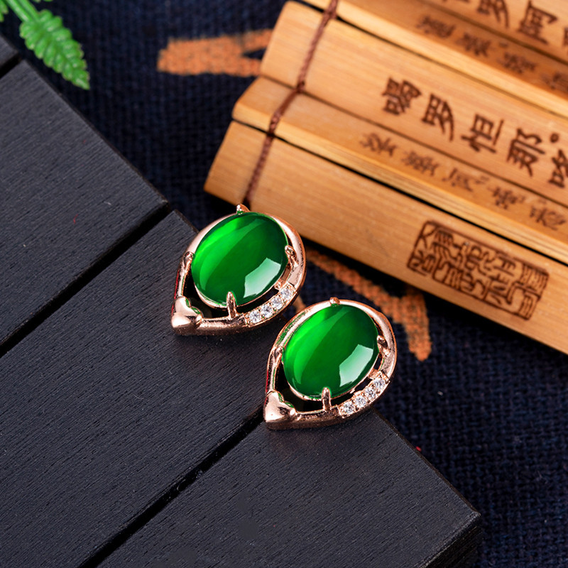 Natürliche Jade Blume Ohrringe – Earrings Bewertung und Preis